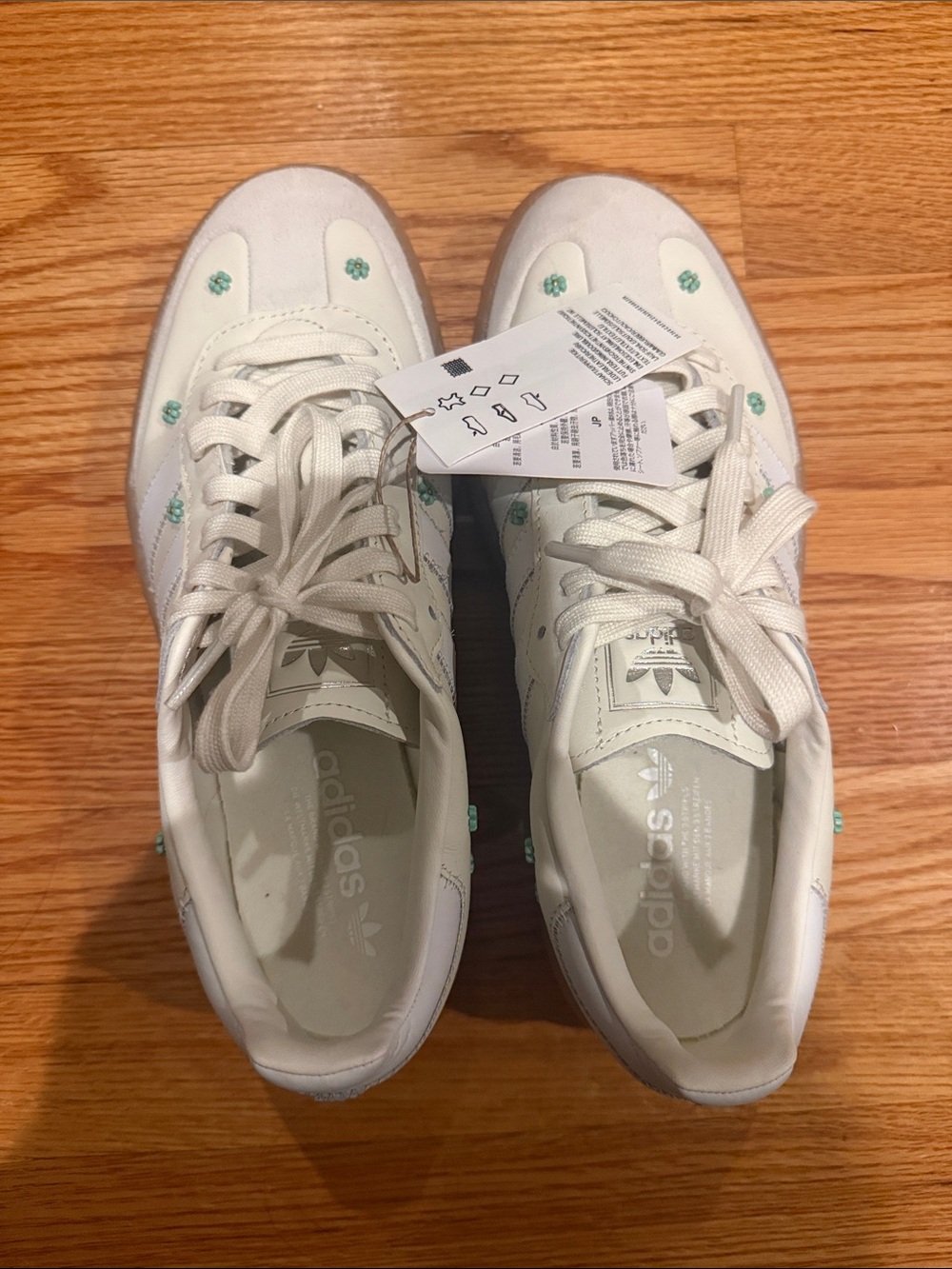 adidas Samba Sambae Off White Cloud Clear Mint Floral Embellished - Picture 10 of 14